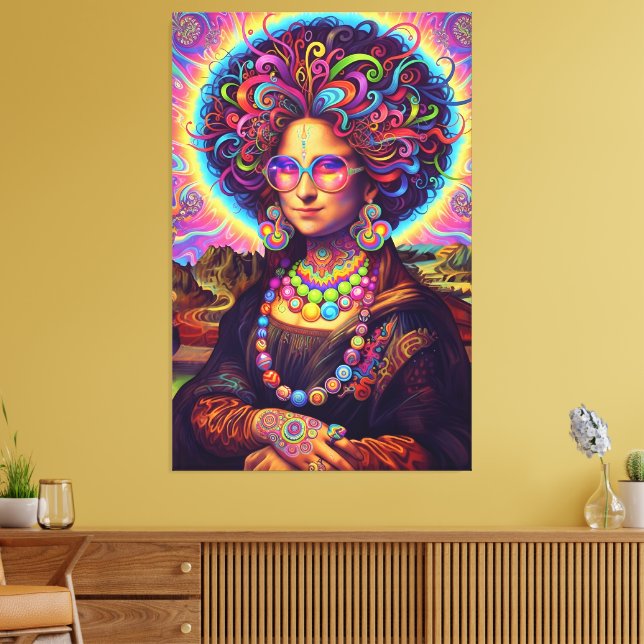 Toile Style Psychédélique Mona Lisa (Insitu(Salon))