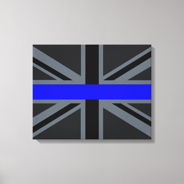Toile Style Union Jack Ligne Bleue Mince (Recto)