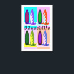 Toile Style Vintage Rétro Pop Art Surf boards #Beachlife<br><div class="desc">Une pièce pop art de style rétro vintage coloré qui présente des planches de surf et le texte #beachlife. Idéal pour les surfeurs et décor maison de plage.</div>