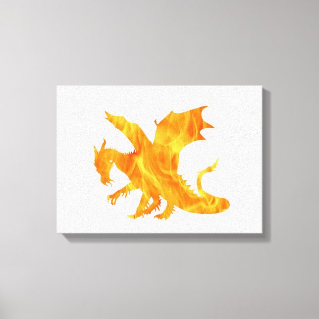 Toile Stylized image of Dragon in flame (Recto)