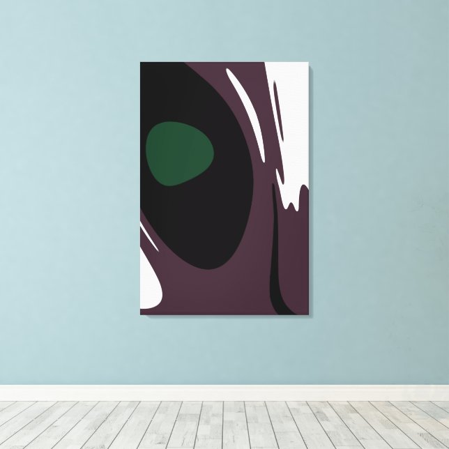 Toile Submersion : Noir Abstrait, Blanc, Violet & Vert (Insitu (Plancher de Bois))