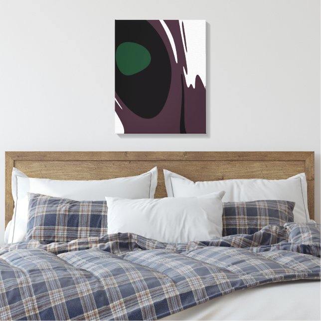 Toile Submersion : Noir Abstrait, Blanc, Violet & Vert (Insitu(Chambre))