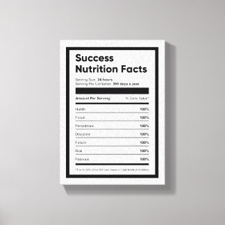 Toile Succès Valeur nutritionnelle Motivation Mur Art