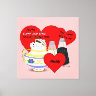 Toile Sucre et Épices - Art de carte de la Saint-Valenti