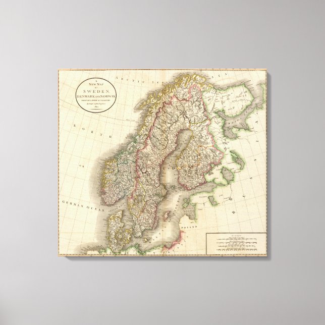 Toile Suède, Danemark et Norvège (Recto)
