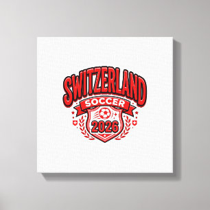 Toile Suisse Football 2026 Football Gras Pays Typogr