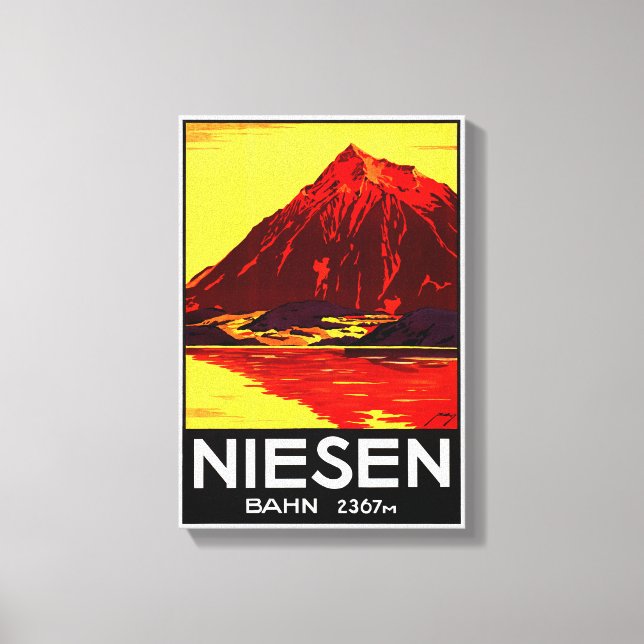 Toile Suisse Niesen Poster Vintage voyage restauré (Recto)