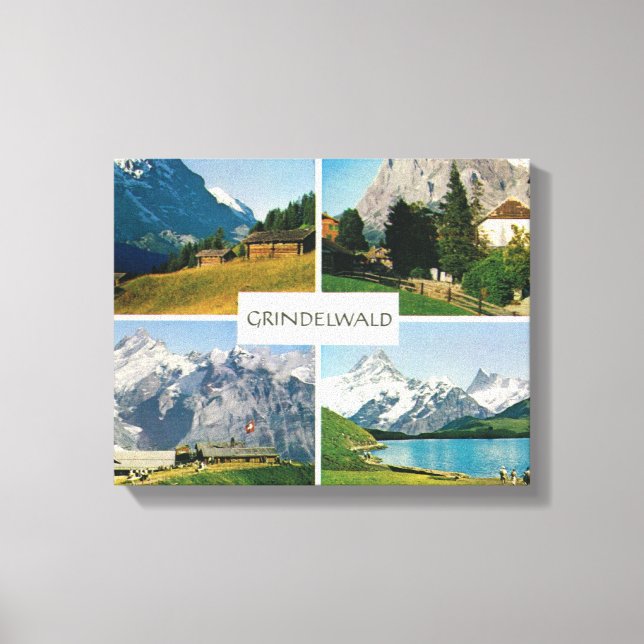 Toile Suisse vintage, Grindelwald, Jungfrau (Recto)