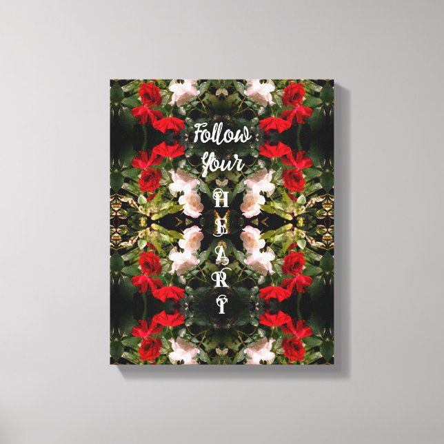 Toile Suivez vos Roses du coeur Inspirationnel Abstrait (Recto)