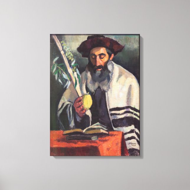 Toile Sukkot - Peinture de Paula Gans - Signé 1920 (Recto)