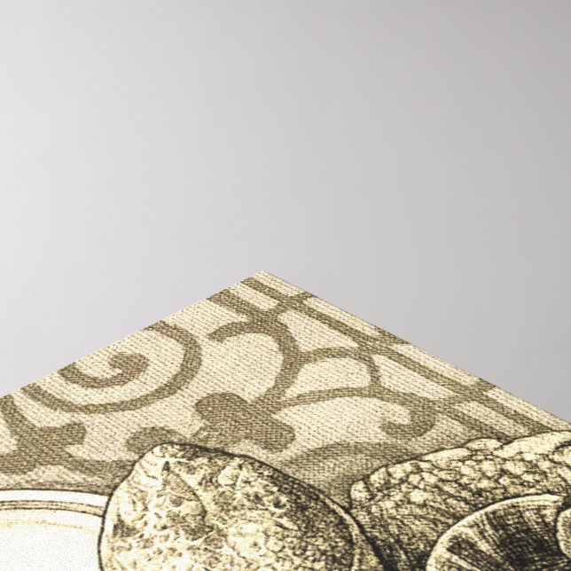 Toile Sulcata Tortoise Art Nouveau Ink Sepia drawing (Coin (haut))