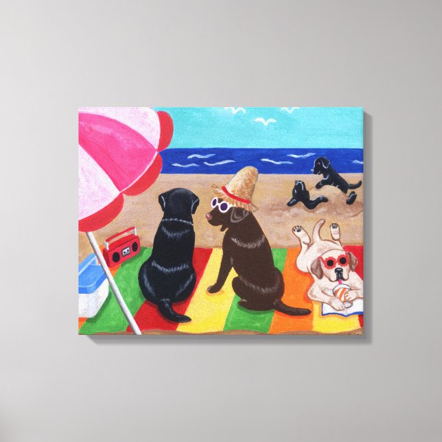 Toile Summer Breeze Labradors Peinture (Recto)