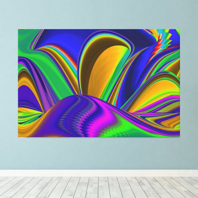 Toile Summerrainbow, Rainbowart 3D Abstrait (Insitu (Plancher de Bois))