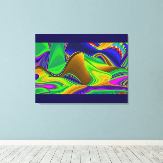 Toile Summerrainbow, Rainbowart 3D Abstrait (Insitu (Plancher de Bois))