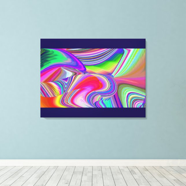 Toile Summerrainbow, Rainbowart 3D Abstrait (Insitu (Plancher de Bois))