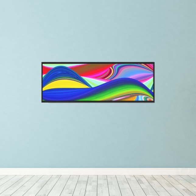 Toile Summerrainbow, Rainbowart 3D Abstrait (Insitu (Plancher de Bois))