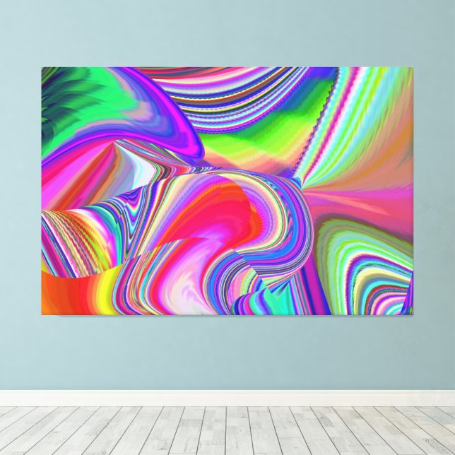 Toile Summerrainbow, Rainbowart 3D Abstrait (Insitu (Plancher de Bois))