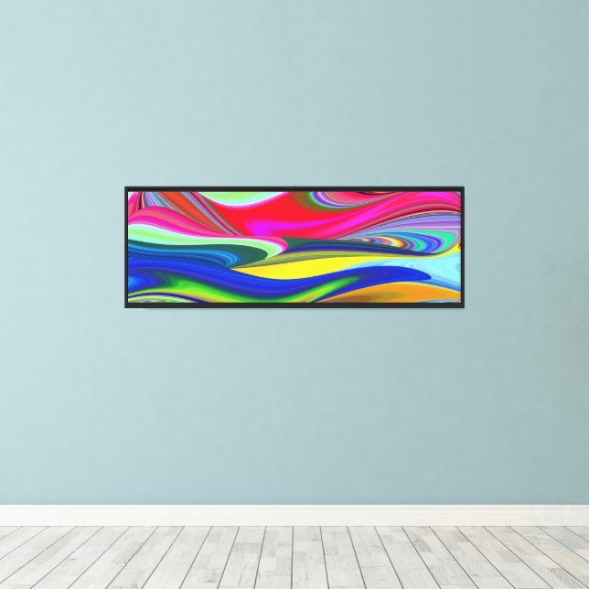Toile Summerrainbow, Rainbowart 3D Abstrait (Insitu (Plancher de Bois))
