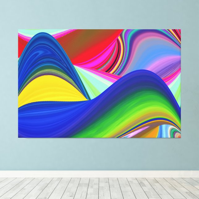 Toile Summerrainbow, Rainbowart 3D Abstrait (Insitu (Plancher de Bois))
