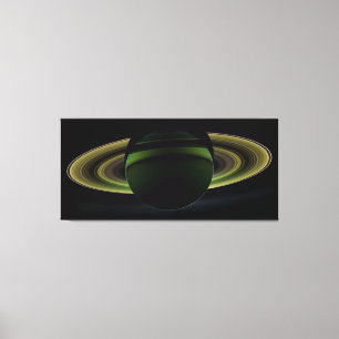 Toile Sun brillant derrière la planète Saturn moulant