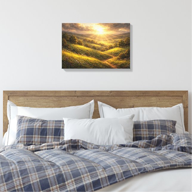 Toile Sun-Drenched Golden Valley  (Insitu(Chambre))