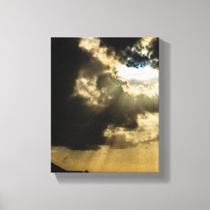 Toile Sun en croissant pendant l'éclipse solaire