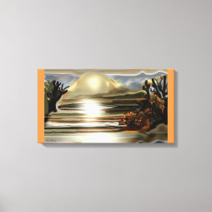 Toile Sun Rise On the Desert Southwestern Abstrait Art
