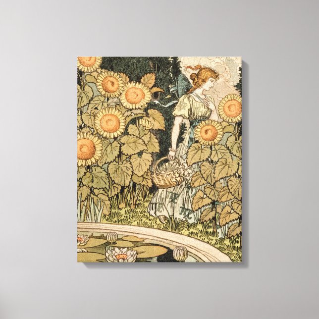 Toile Sunflower Art Nouveau Jardin Grasset Femme (Recto)