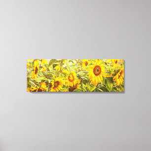 Toile Sunflower Field Yellow Green Russe Vintage