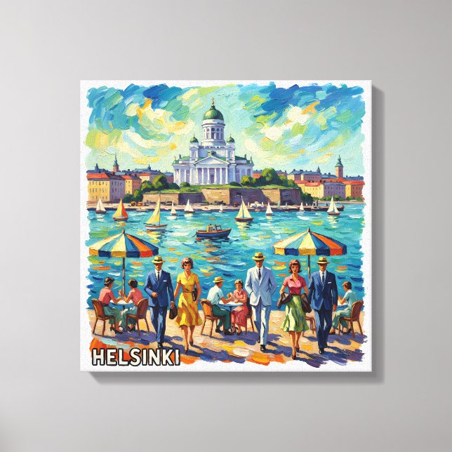 Toile Sunlit Helsinki Waterfront Elegance Canvas (Recto)