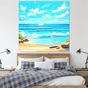 Toile Sunny Beach Waves Design
