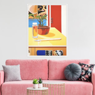 Toile Sunny Pop Art Postal Plante Still Life