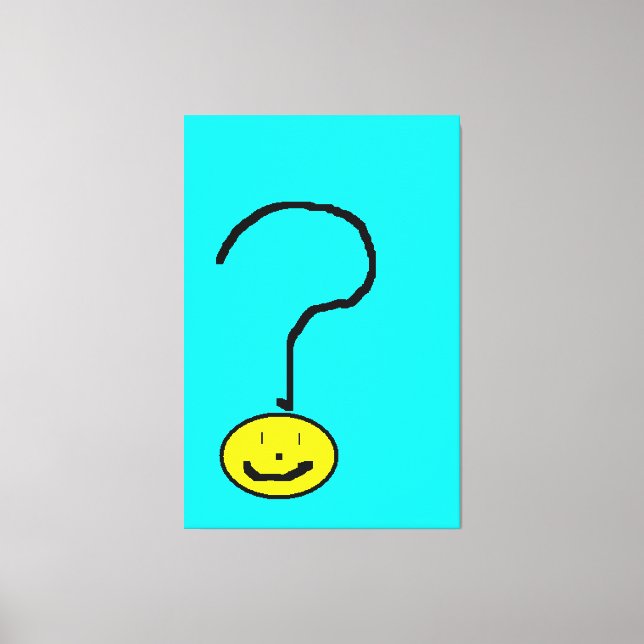 Toile Sunny Yellow Question Mark Emoji, Kids Art :) (Recto)