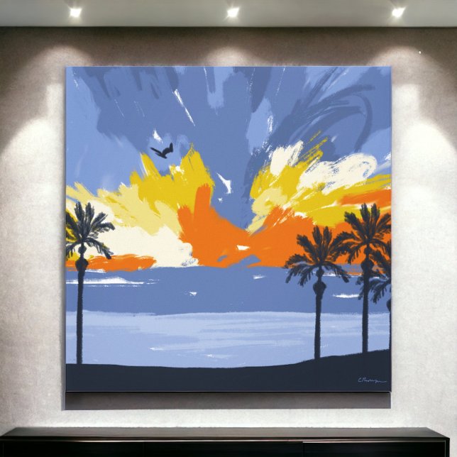 Toile Sunset Beach by © Cathy Thompson (Créateur téléchargé)