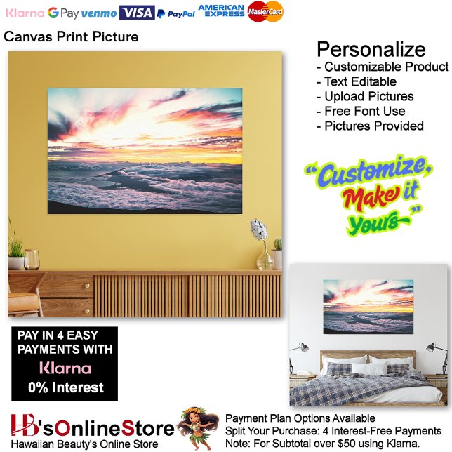 Toile Sunset Beach Canvas Print Picture 39 (Sunset Beach Canvas Print Picture 39.)