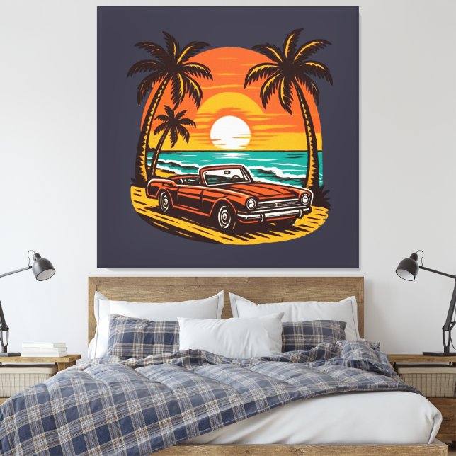 Toile Sunset Beach Drive : Retro Summer Escape (Insitu(Chambre))