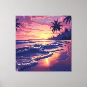 Toile Sunset Beach Serenity