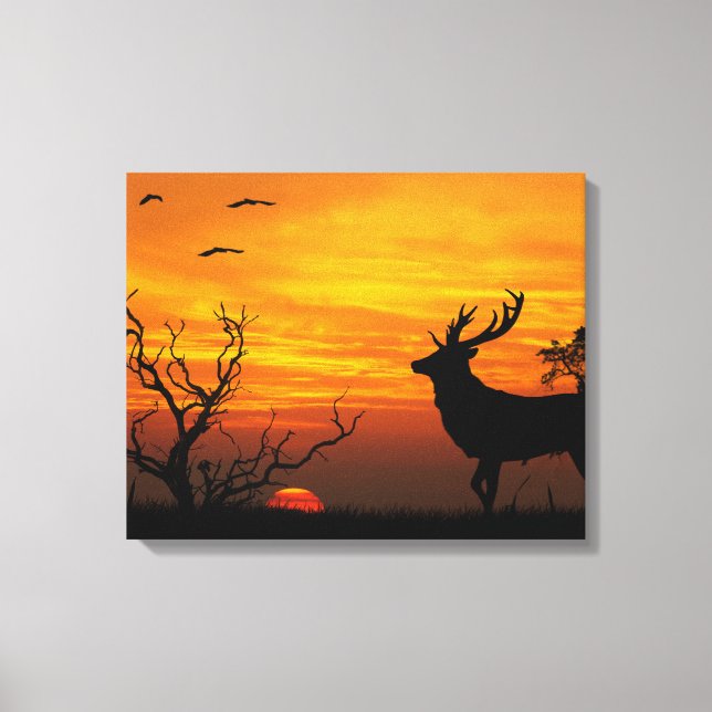 Toile Sunset Deer (Recto)