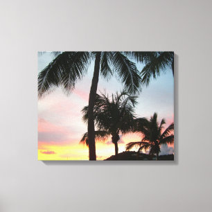 Toile Sunset Palms Tropical Paysage Photographie