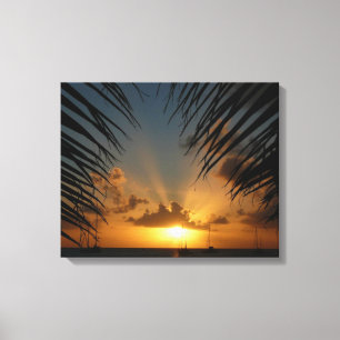 Toile Sunset Through Palm Fronds