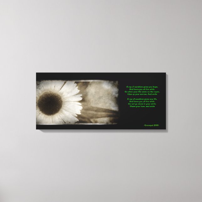 Toile Sunshine avec poème (Recto)