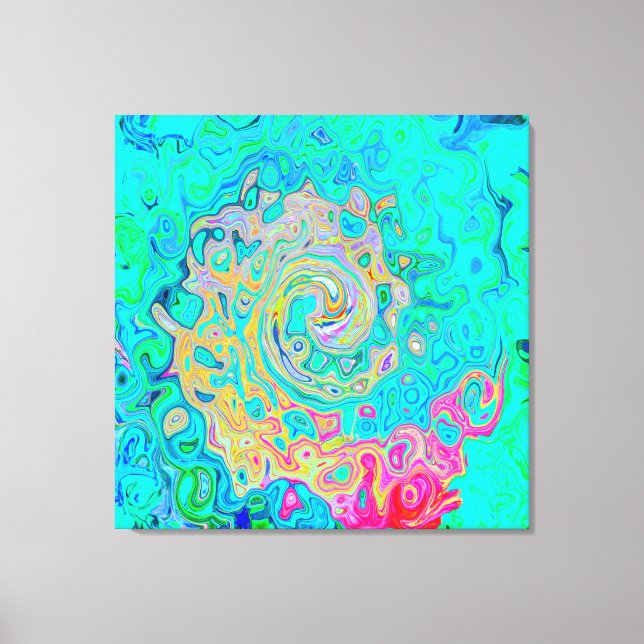 Toile Super Abstrait Rainbow Liquid Swirl (Recto)