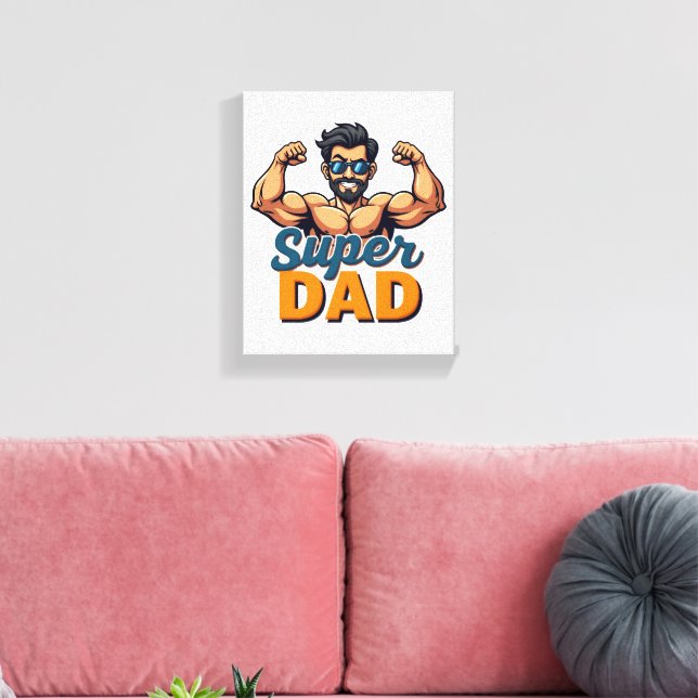 Toile Super Papa - Gras Drôle Mur Art (Insitu(Salon))