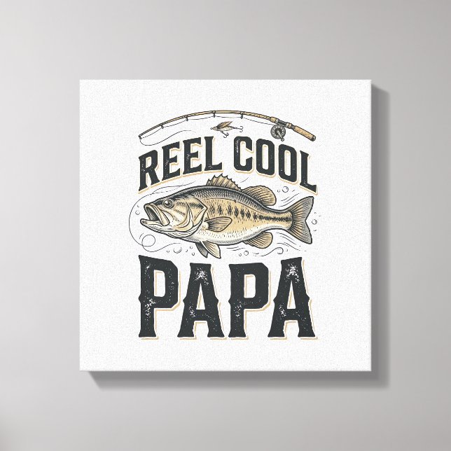 Toile Super Papa Rétro Design Vectoriel de Pêche_1 (Recto)
