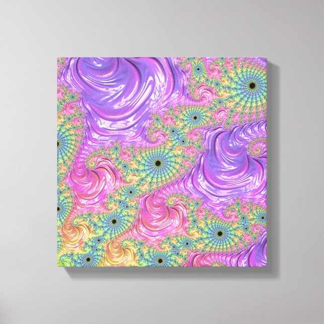 Toile Super Trippy Boho Jewel Tone arc-en-ciel Fractal (Recto)