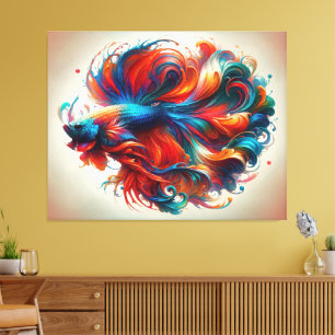 Toile Superbe poisson Betta Flower