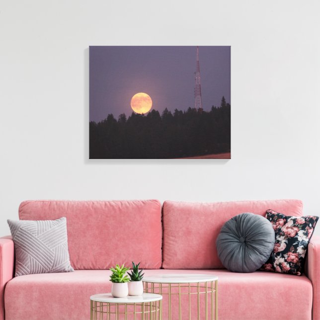 Toile Superlune d'août au-dessus de Paradise Ridge (Insitu(Salon))