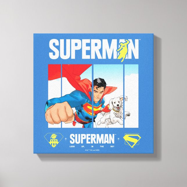 Toile Superman et Krypto prennent l'avion (Recto)