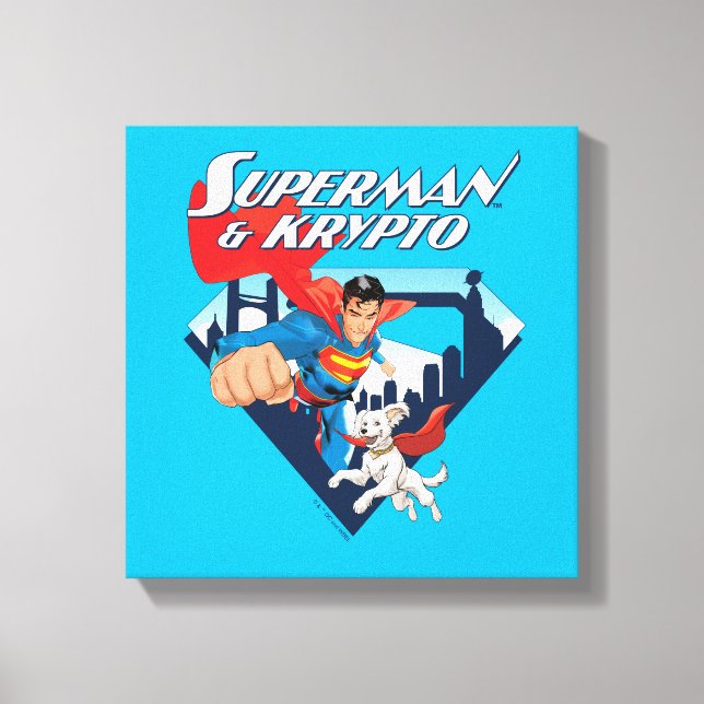 Toile Superman & Krypto Soar (Recto)