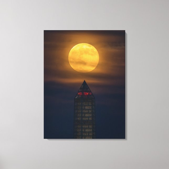 Toile Supermoon au-dessus du Washington Monument (Recto)